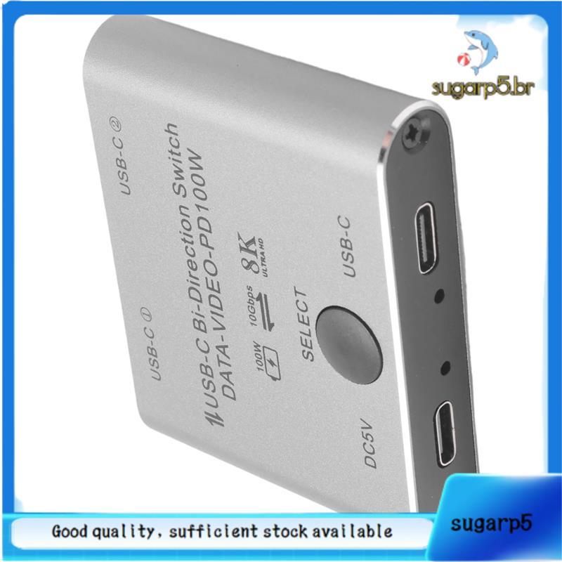 Divisor De Interruptor Para 2 Computadores Bidirecional USB C KVM Switch 1 Em 2 Saídas Transferência De Vídeo 8K @ 60Hz/