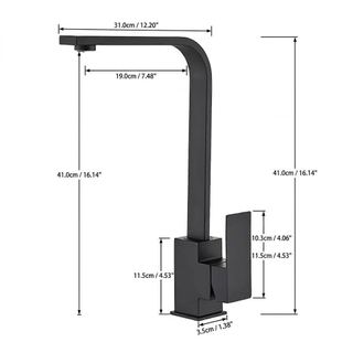 Torneira de Cozinha Duplo Controle Frio e Quente Giratória 360° Antirrespingo Tamanho Grande (41cm)Com2 Mangue