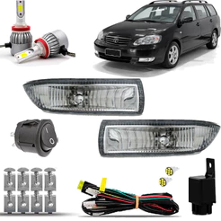 Kit Farol Milha Neblina Auxiliar Farolete Cibie Completo Toyota Fielder 2005 2006 2007 Super Led 6000K