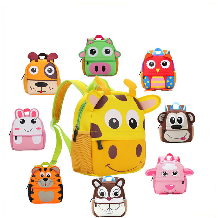 Mochila Infantil Escolar Costas Creche Animais Kawaii Menino Menina Premium