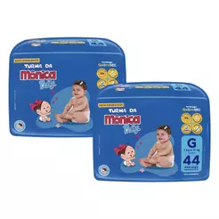 Kit 2 Fraldas Turma da Mônica Baby Mega G com 44un cada