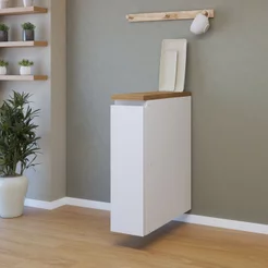 Balcão de Cozinha Porta Tempero 1 Porta 20cm 100% MDF Rainha Branco/Nature Branco/Nature