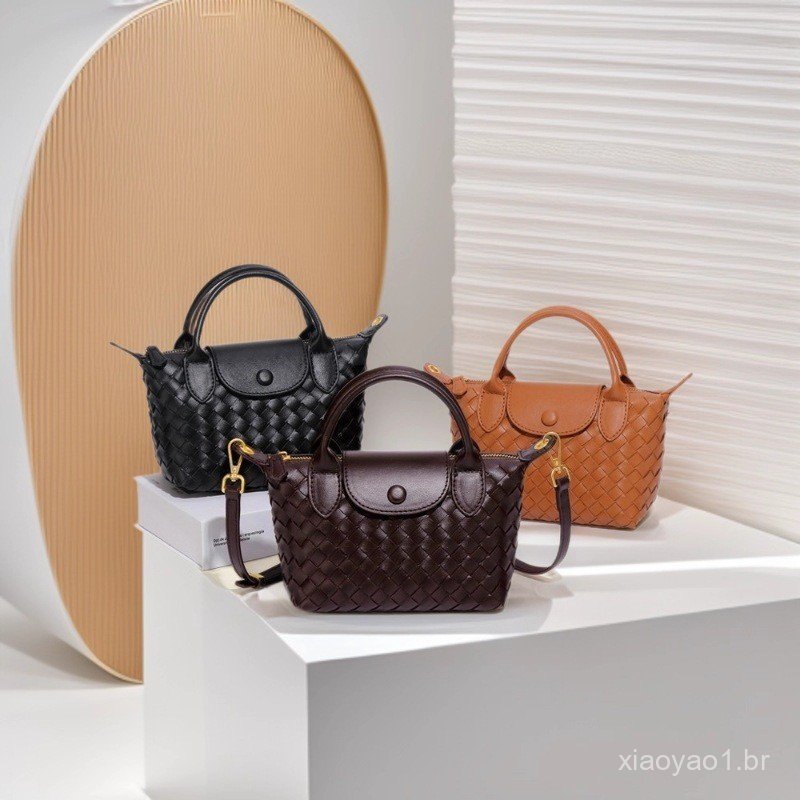 Bolsa de ombro artesanal, bolsa bucket elegante, nova bolsa transversal simples para mulheres.