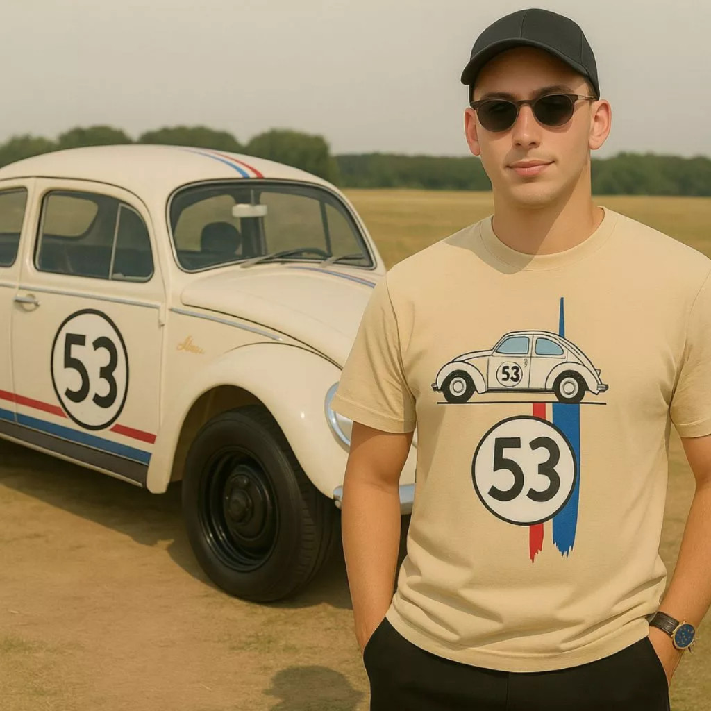 Camiseta Fusca Herbie, camisa vintage Fusca Herbie, camisa 100% algodão unissex, Camiseta Clássica.