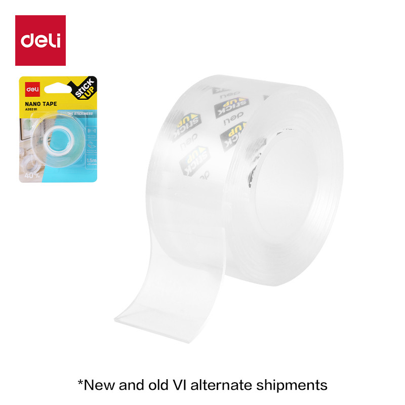 Fita Dupla Face Transparente Deli Nano para Fixação Forte