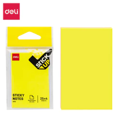 Kit 3 Bloco Adesivo Deli 76x51mm com 4 Cores Neon e 100 Folhas