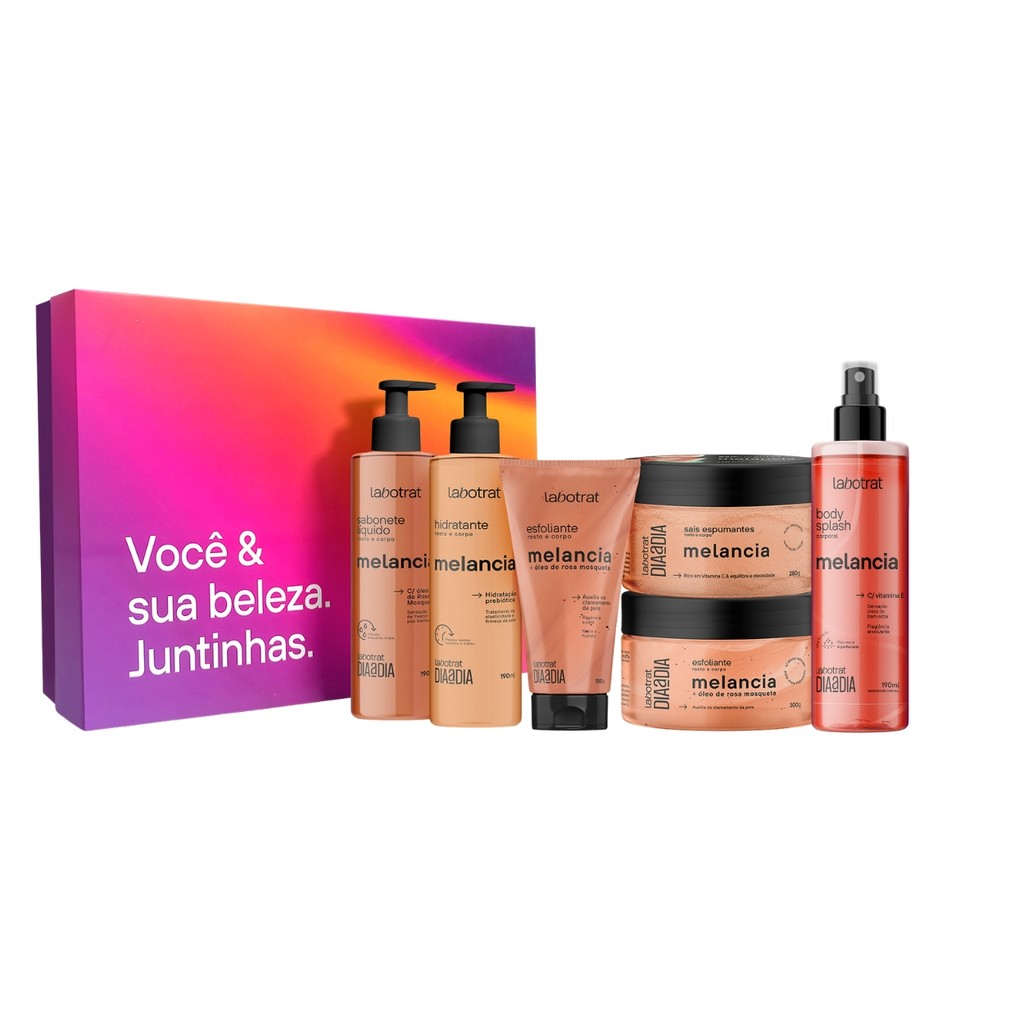 Kit Cuidado Facial Corporal E Body Splash Melancia Labotrat