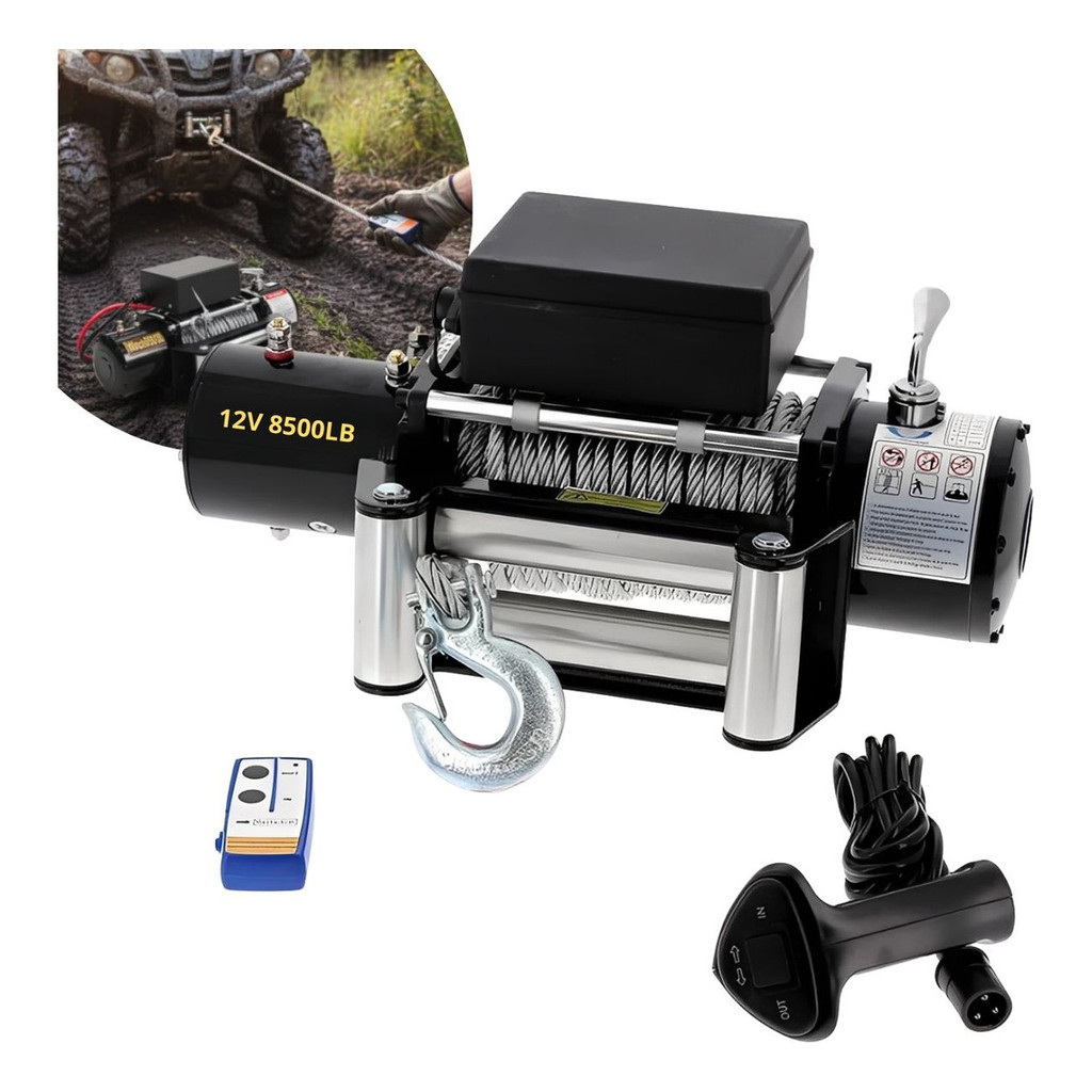 Guincho Elétrico 12V 8500LB Com Controle Remoto Sem Fio Ideal Para Off Road Reboque e Resgate Pesado em Oferta na Shopee