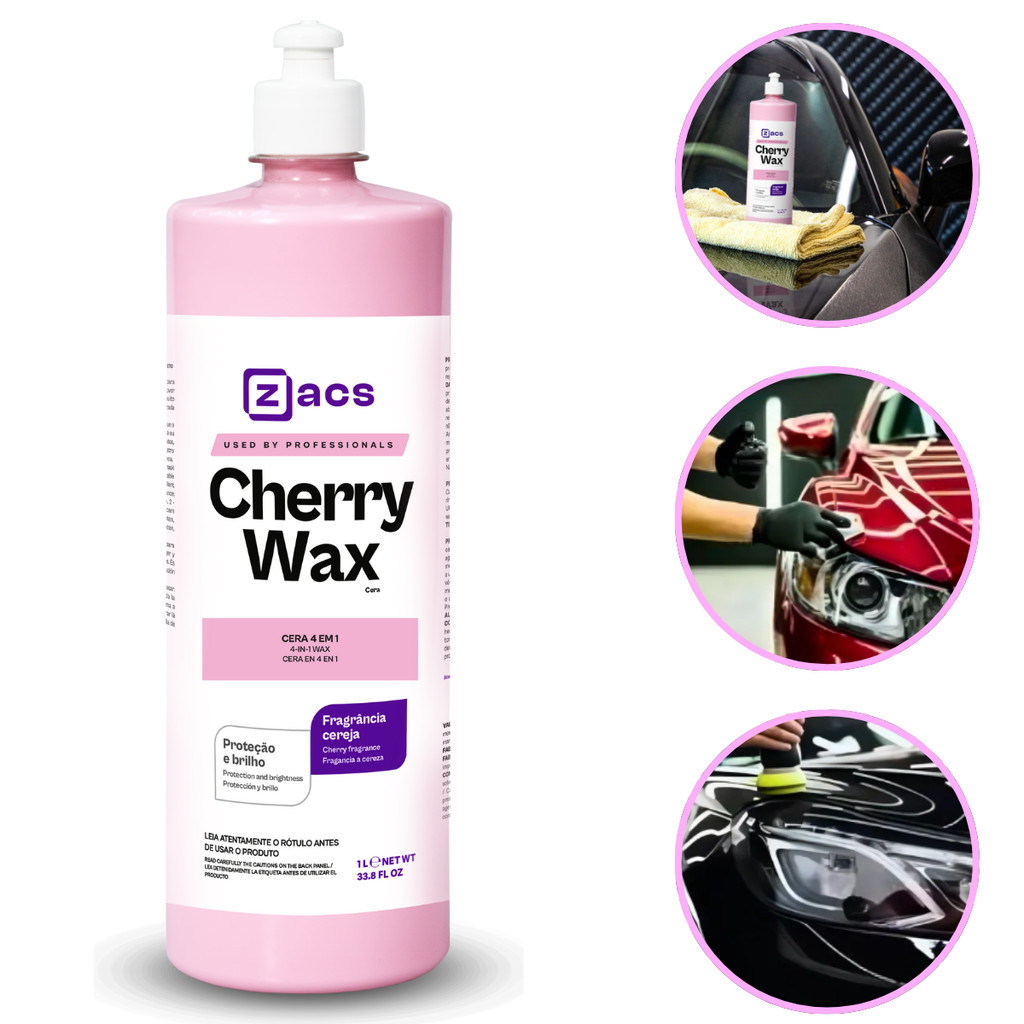 Cera 4 Em 1 Cherry Wax 1l Zacs Brilho E Proteção em Oferta na Shopee
