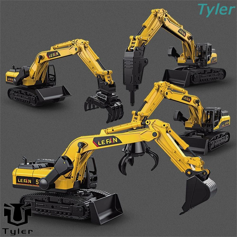 Brinquedo De Guindaste De Simulação TYLER , Carros De Modelos De Engenharia De Escavadeira De Broca , Caminhão Inercial