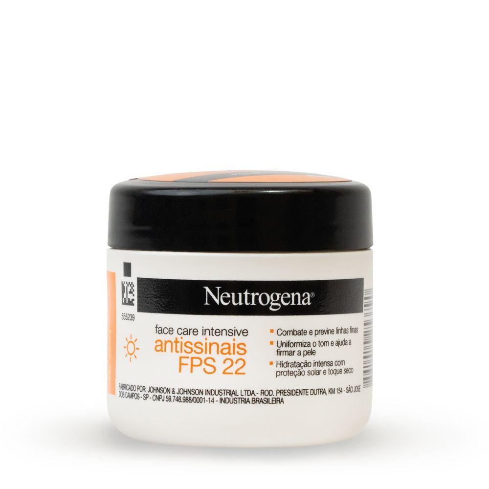 Detalhes do Creme Hidratante Facial Neutrogena Intensive Antissinais FPS22 100g