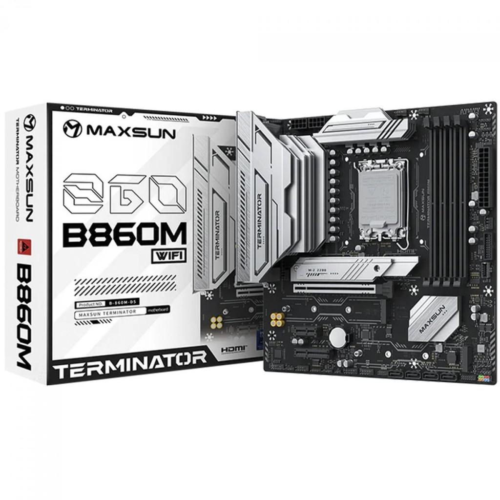 Placa Mãe Maxsun Terminator B860M WiFi, Chipset B860, Intel LGA 1851, mATX, DDR5 em Oferta na Shopee