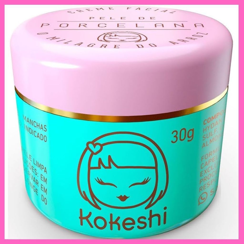 Hidratante Creme Facial Pele De Porcelana Kokeshi 30g Milagre do Arroz em Oferta na Shopee