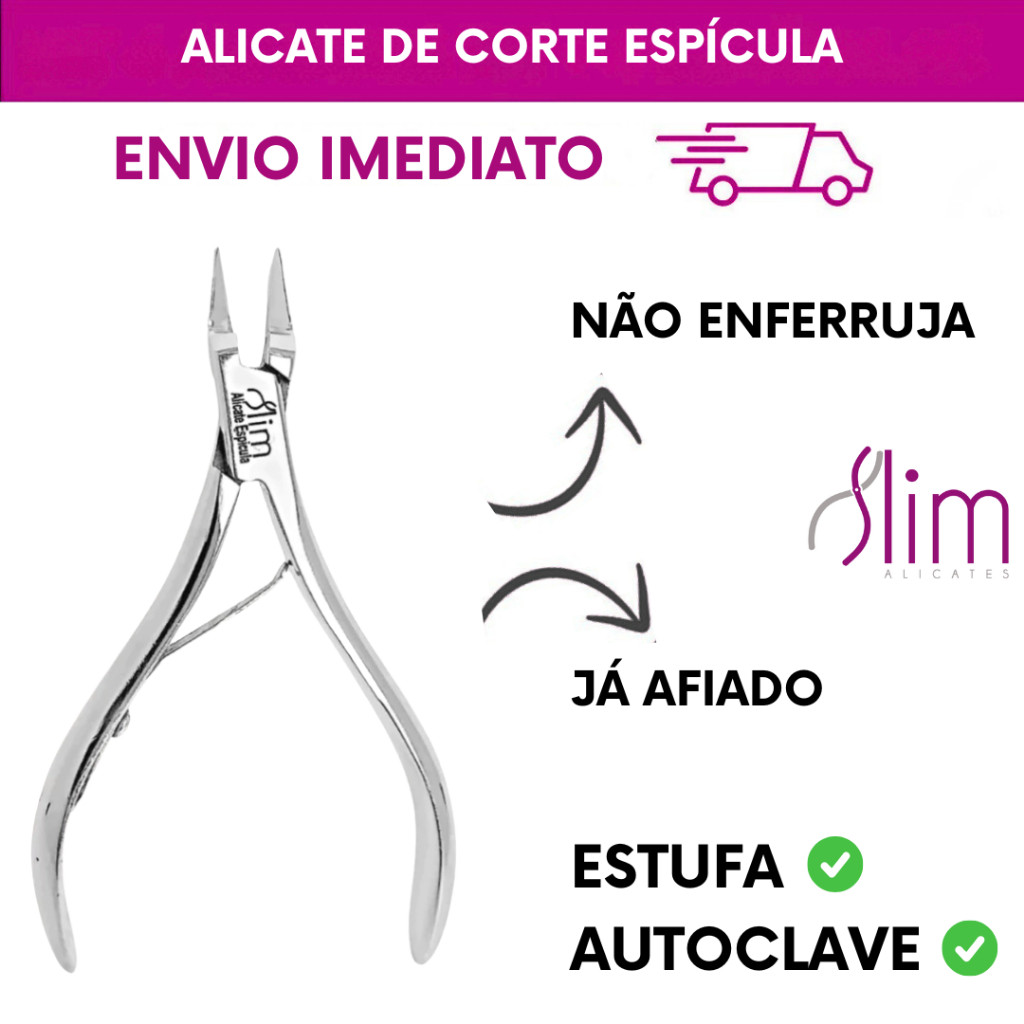 Alicate de Corte Espícula para Manicure e Podóloga - Slim