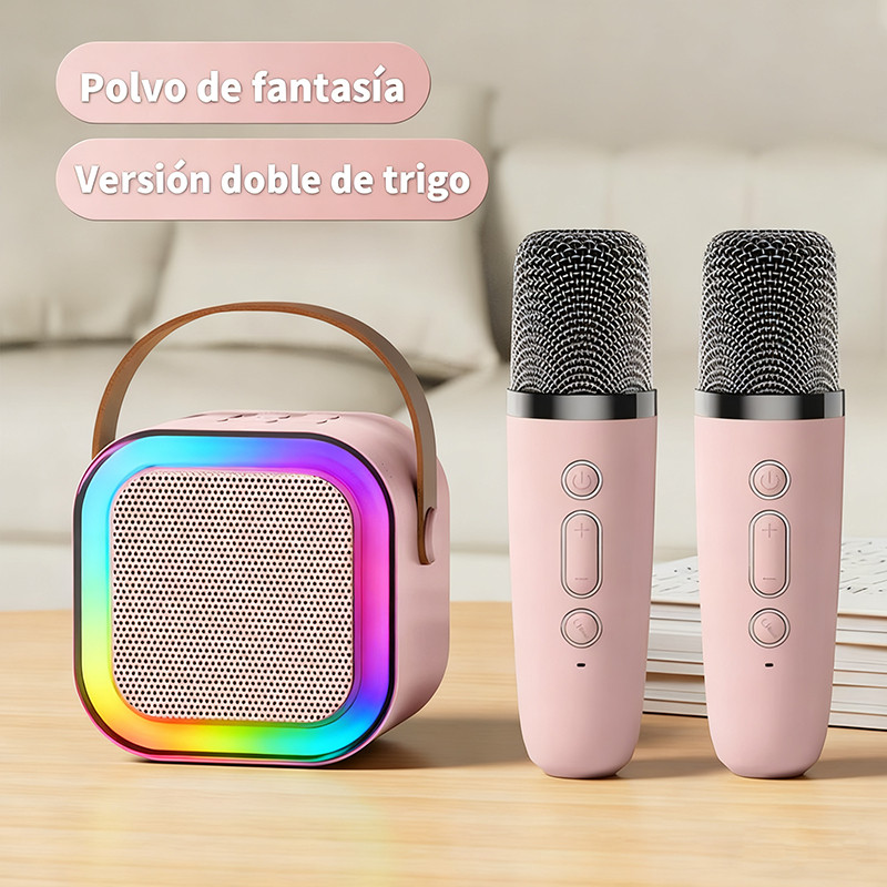 K12 Caixa de som sem fio com microfone Karaokê, Mini Alto-falante Bluetooth portátil 1/2 Mic