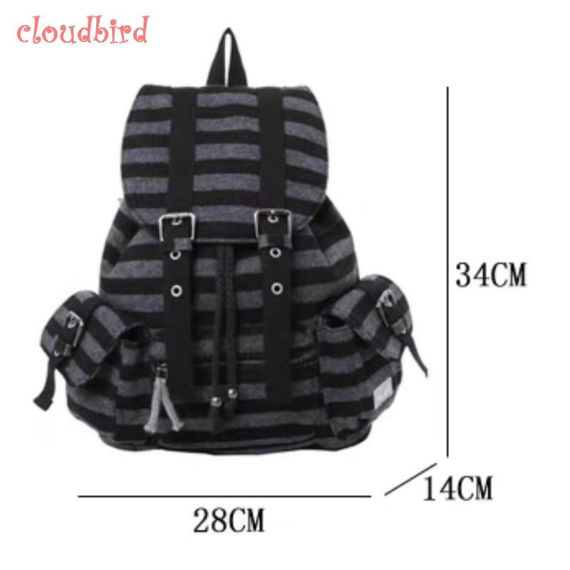 Mochila Retro Listrada de Grande Capacidade - Bolsa Escolar Casual Versátil para Estudantes SR9N