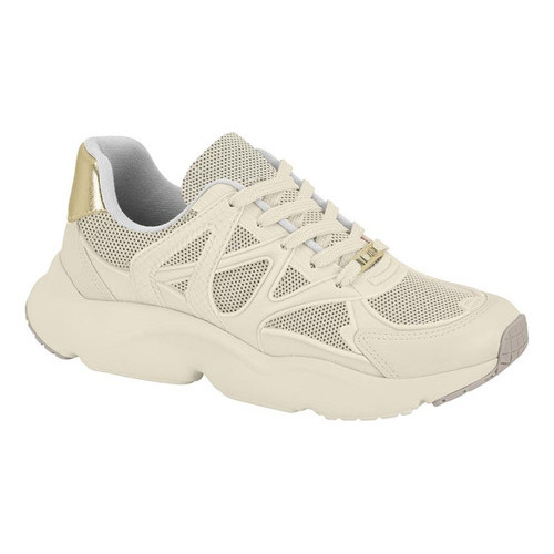 Tênis Feminino Esportivo Vizzano Chunky Leve E Resistente Branco/Bege Geométrico Conforto Dia a Dia! em Oferta na Shopee