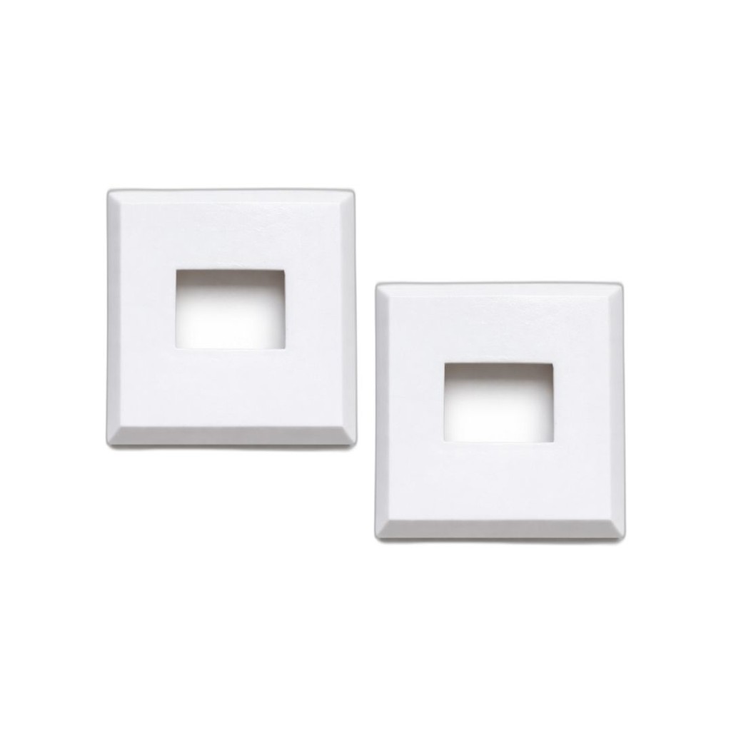 Canopla Nylon Acabamento Tubo Corrimão Guarda Corpo Retangular 30x20mm 1 1/4 x 3/4 Pol Branca KIT 2/UN