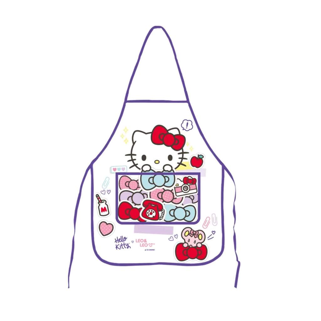 Avental Infantil Escolar Impermeável Estampa Hello Kitty Branco Leonora - 79647 em Oferta na Shopee
