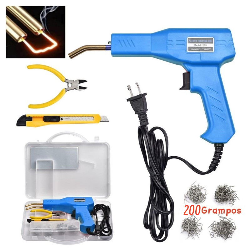 Ferramenta Solda Plástico Para-choque Farol Carro Grampo 220v com 200 Grampos