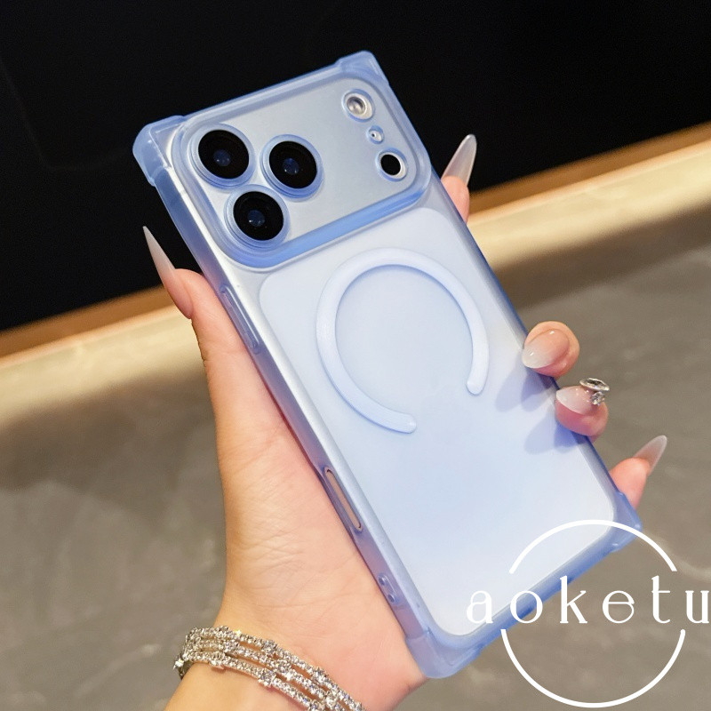 Adequado Para iPhone 17promax Capa De Telefone Quadrada 17Air Apple 16pro Quatro Cantos anti Queda 15pro Macia Magnética