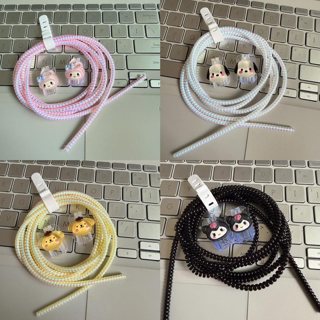 4 Pçs/Set Dos Desenhos Animados Cabo USB Enrolador Protetor Caso Compatível Para iPhone Universal Proteger Decoração