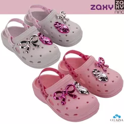 Sandália Clog Infantil Zaxy Nina Daisy Baby Pins Laço Morango Original