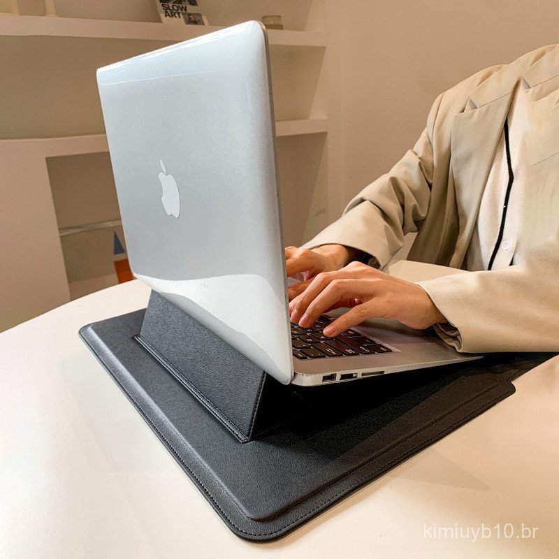 Capa de couro para laptop em estoque do fabricante, bolsa para laptop, capa interna, suporte de resfriamento, elegante, 