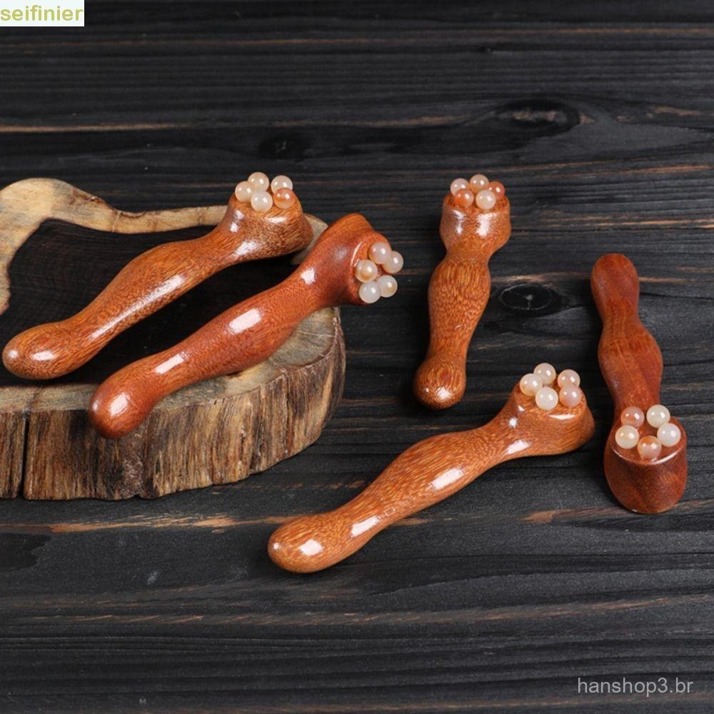 Ferramenta De Massagem SEIFINIER Gua Sha , Bastão Ocular Ruyi Com Cabo De Sândalo , Massageador Manual Durável De Cinco