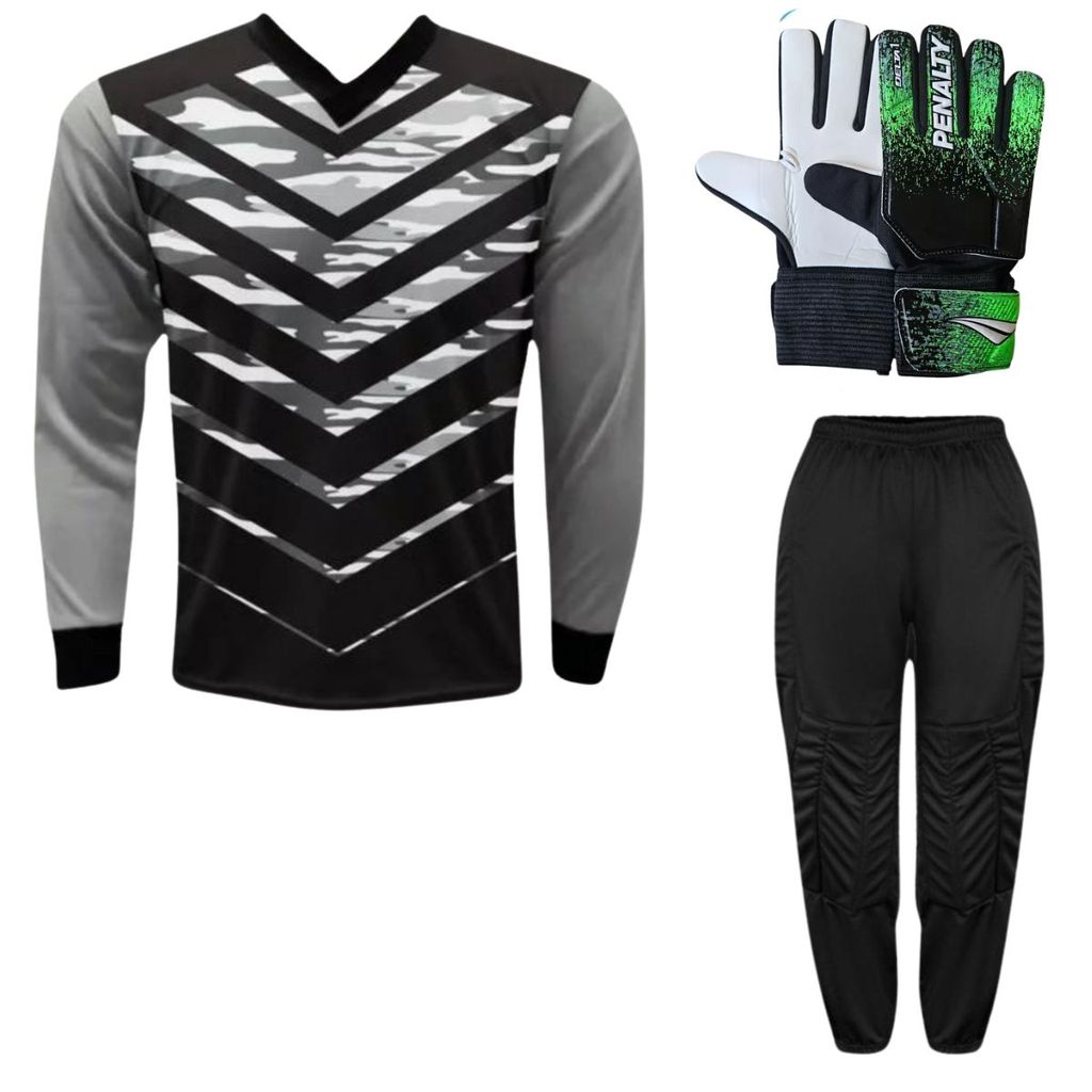 Kit Goleiro Infantil Camisa Roma Kanga + Calça TRB + Luva Penalty (P A G)