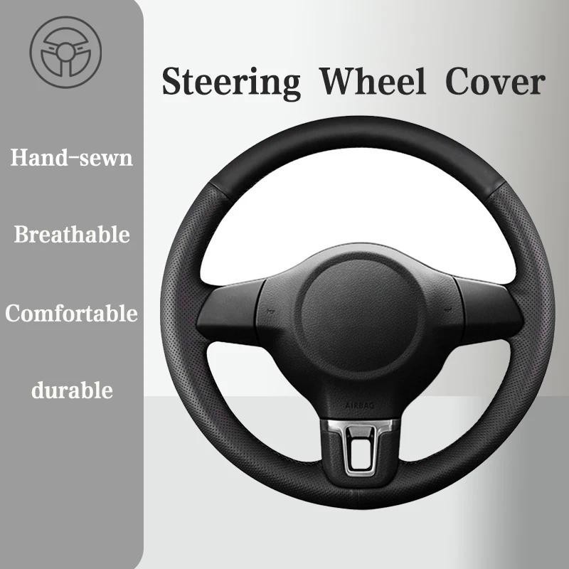 Capa De Volante De Couro De Microfibra Para Volkswagen Golf 6 Mk6 Polo Santana Jetta MK5 Alça Interior Acessórios Do Car