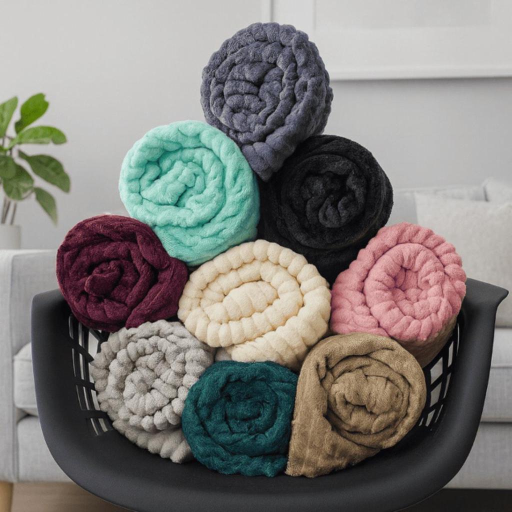 Manta Casal Microfibra Canelada Soft Toque Aveludado e Suave Macia Coberta Macia Riscada 200 X 180