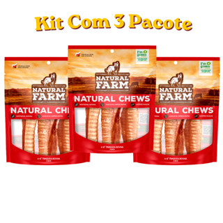 Kit 3 Pacotes C/ 3 Traqueia 6° Polegada Bovina Natural Farm  Para Cães em Oferta na Shopee