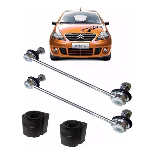 Kit Barra Estabilizadora Bucha + Bieleta C3 2002/2012 1alinh