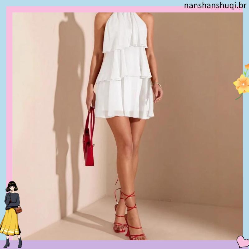 Vestido Feminino Plus Size Tamanho Unico Babado Mula Manca Festa Lançamento Inverno Tendencia Lançamento Gestante