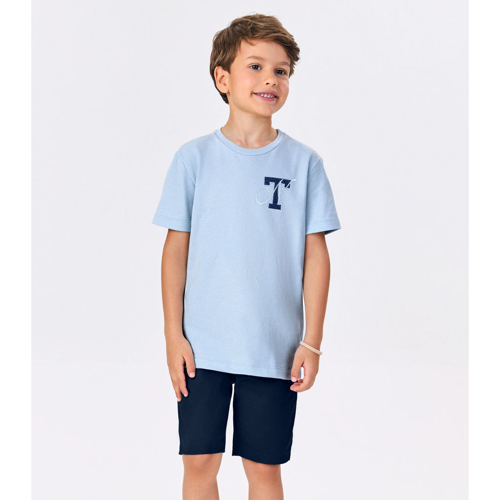 Conjunto Menino Camiseta Com Bermuda Trick Nick Azul