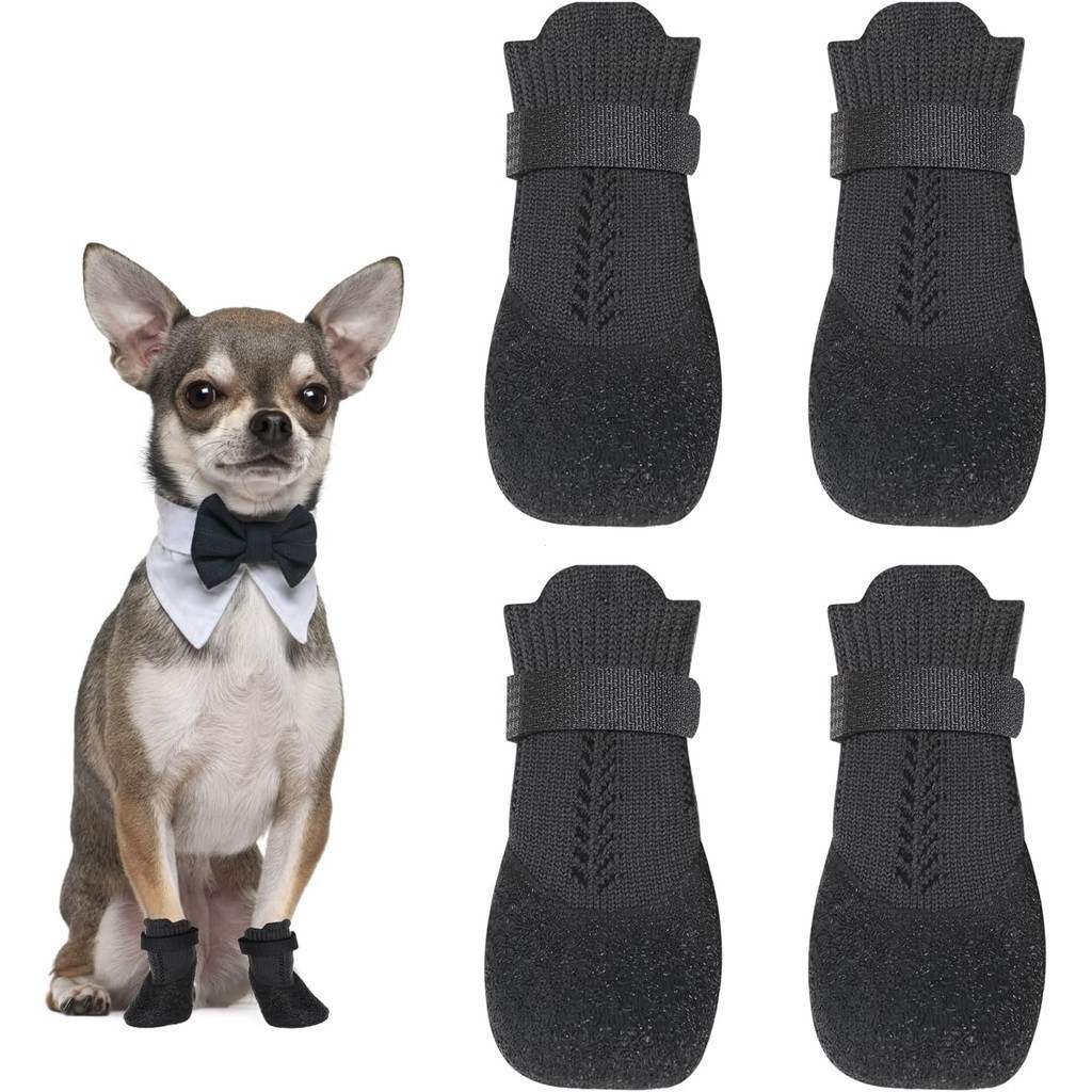 4 Pares de Sapatos para Cães, Proteção para as Patas, Sapatos para Uso Externo, Respiráveis e Antiderrapantes, Largura d