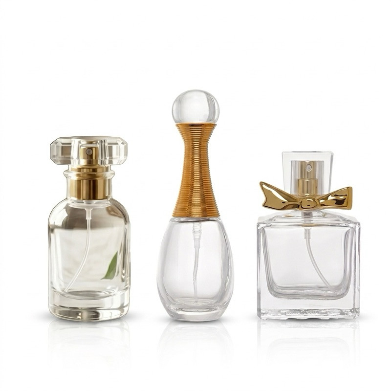 Kit Frascos Vidro c/ Spray Luxo Dourado Porta Perfume Elegante Premium 30ml