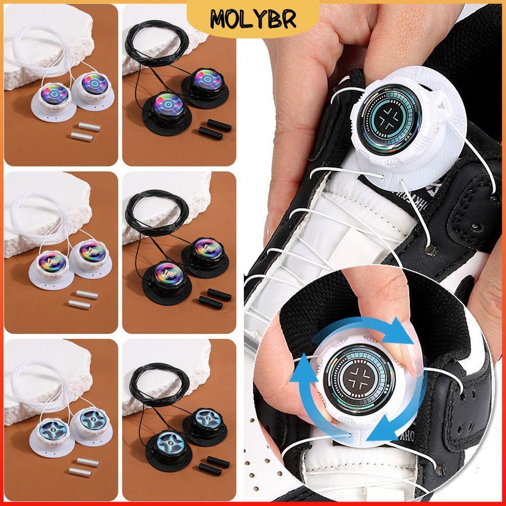 MOLYBR 1 Par De Corda De Fivela Automática , Acessórios De Sapato Ajustáveis Sem Cadarços , Rápido