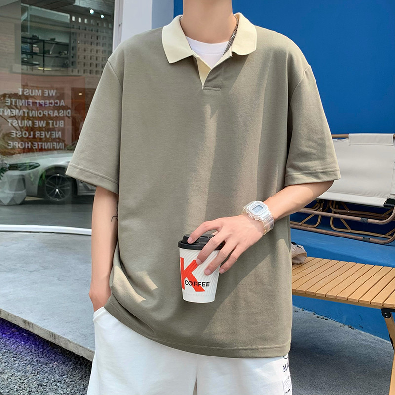 P camisa POLO masculina de manga curta verão Street Wear lapela estilo japonês plol camisa masculina camisa gola solta e