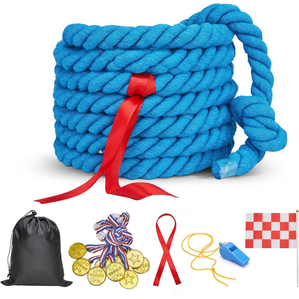 Corda de Tug of War para Crianças e Adultos, para Atividades ao Ar Livre, Reuniões Familiares, Festas de Aniversário, Ve
