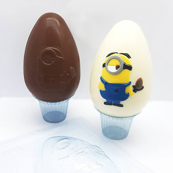Forma para Chocolate com Silicone Ovo Minion Stuart 350g Cod. 11003 BWB Licenciada Universal