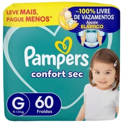 Fralda Pampers Confsec Bag G 60 Unidades