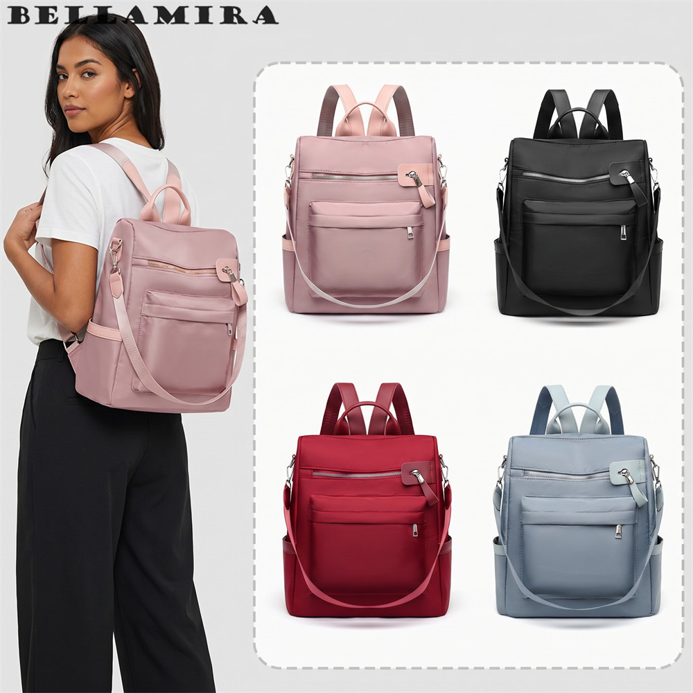 Mochila Antifurto Feminina  Bolsa Nylon Impermeável 2 Ajustável Alças, Adequado Para Ir Ao Trabalho E À Escola