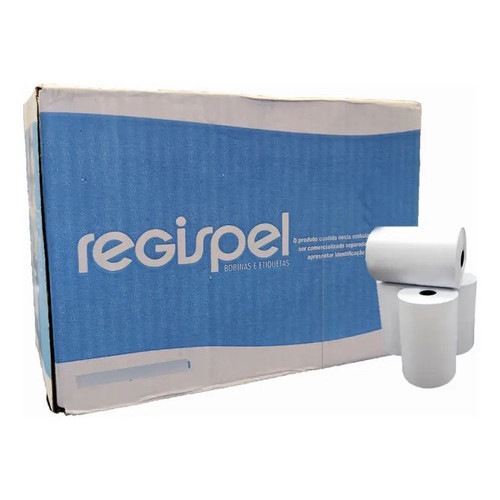 Bobina Térmica Regispel 80mm X 40m Branca Caixa 30 Unidades Branco
