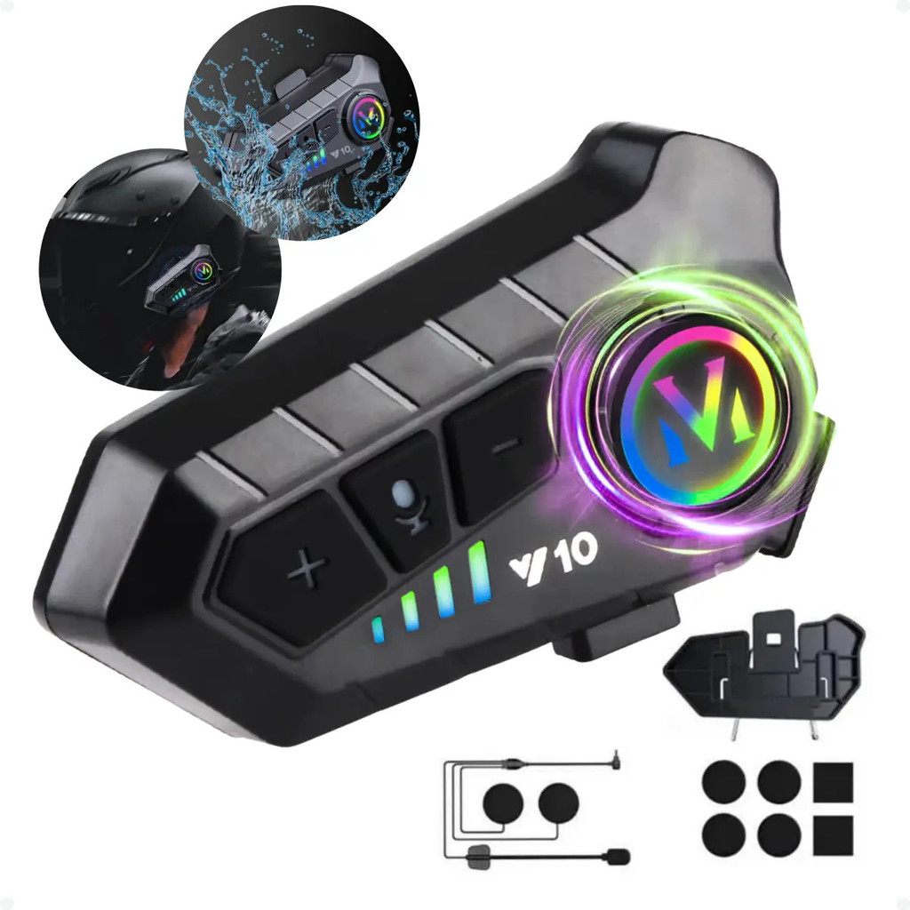Fone de Ouvido de Capacete Moto Bluetooth Controle De Voz microfone para moto intercomunicador