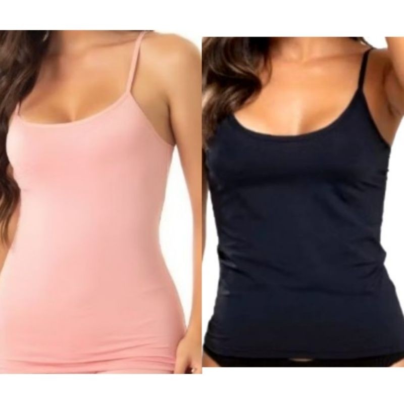 Kit 2 Camiseta Feminina Segunda Pele Conforto Alça Fina Camisete Casual Não Marca Regata