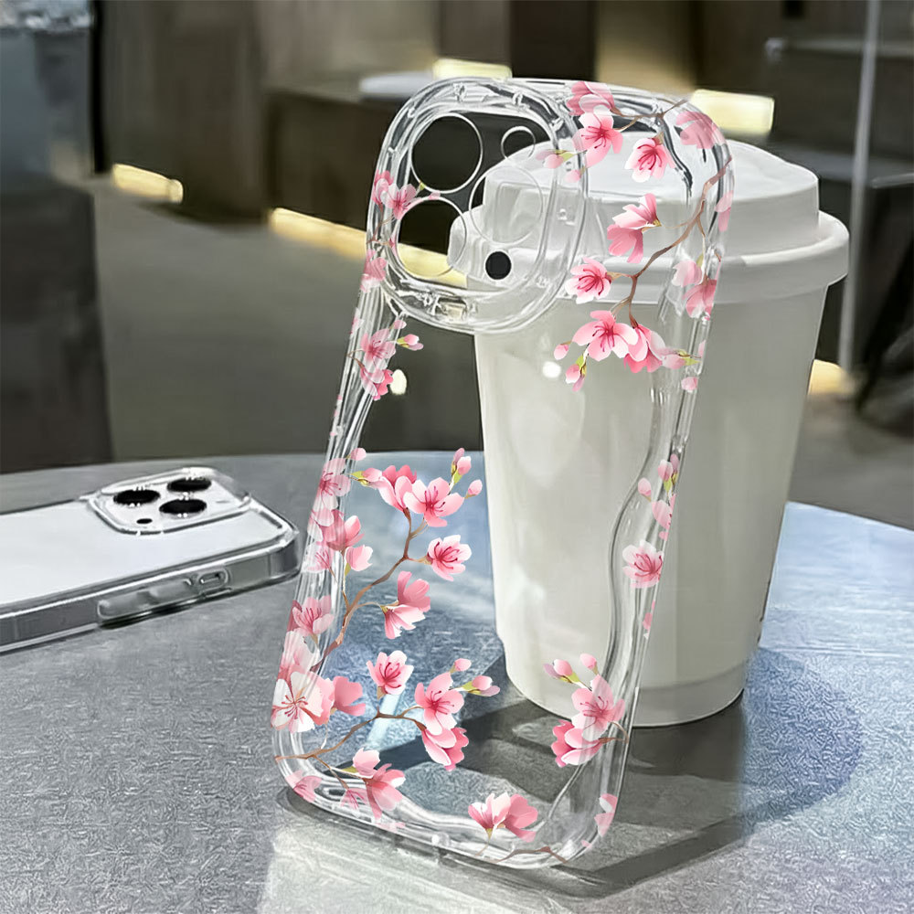 Capa De Flor Rosa Da Sorte Capinha Para iPhone 17 Ar 16 15 14 Plus 13 12 11 Pro Max XR Silicone Transparente em Oferta na Shopee