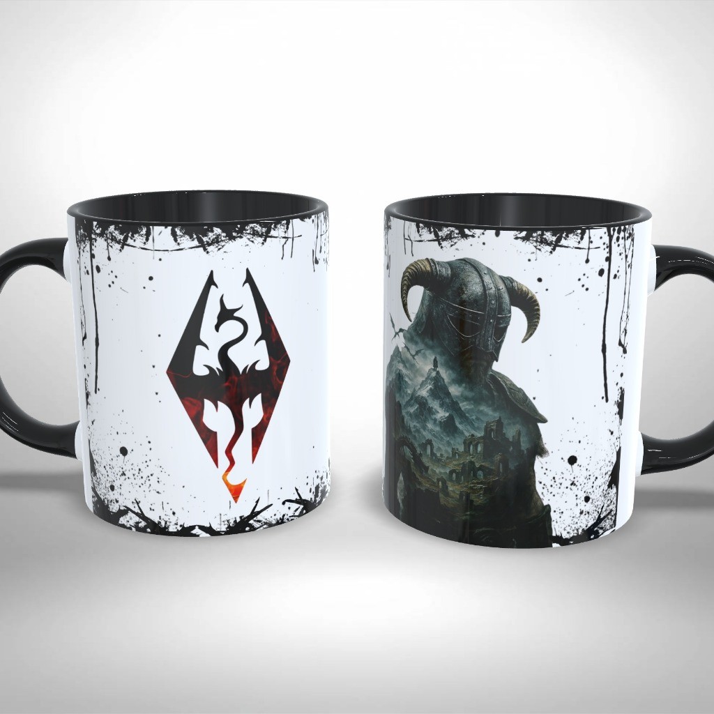 Caneca de Cerâmica Personalizada - The Elder Scrolls Skyrim - Gamer Geek