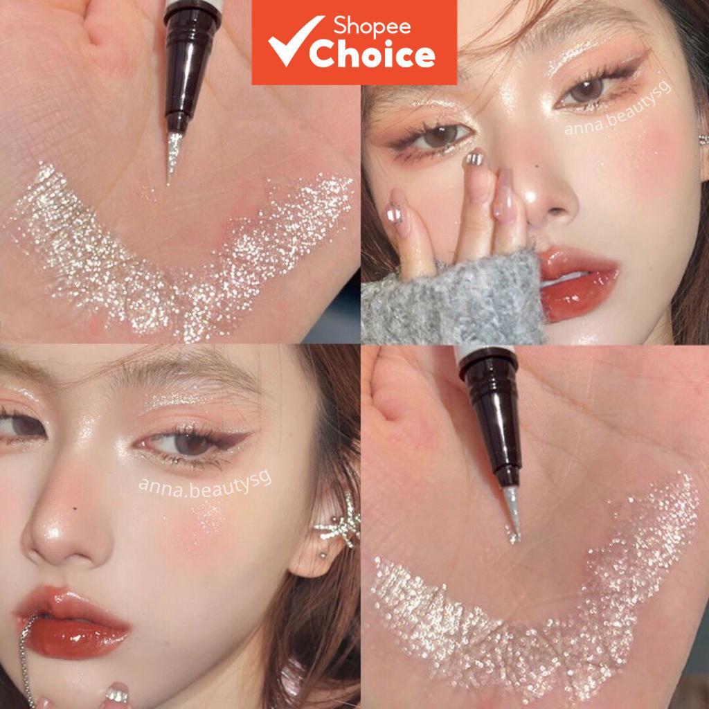 Caneta Delineadora Glitter DIKALU & Iluminador, Maquiagem para Estudantes, Pincel com Brilho Diamante, Iluminador Sob
